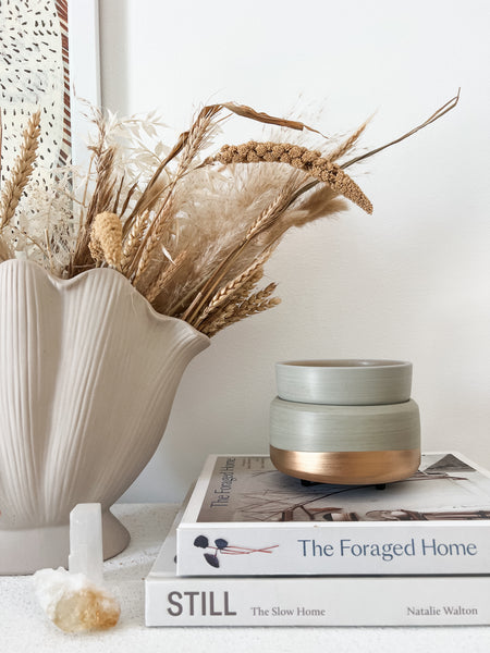 Ceramic Brushed Rosegold Dipped Electric Wax Melter